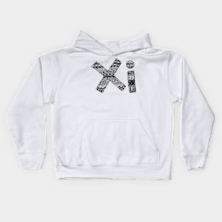 Xi Letter Doodle Pattern Kids Hoodie